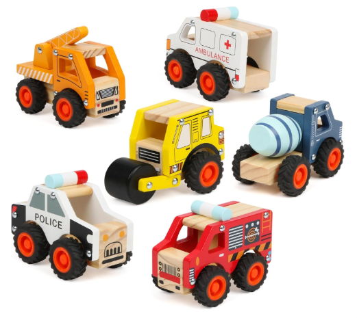 6Pcs Wooden Cars for Toddlers